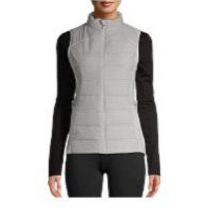 Women's full zip quilted vest (grey, medium 8/10)